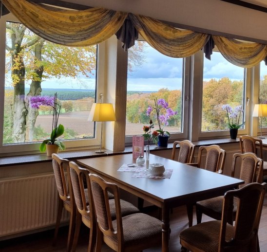 Panoramablick im Café